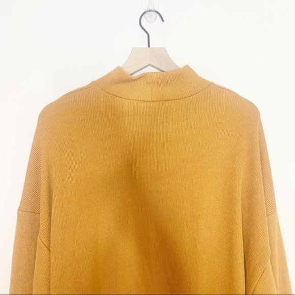 NWT Elodie Clay Mock Neck Long Balloon Sleeve Ribbed Knit Top XL - Picture 7 of 11
